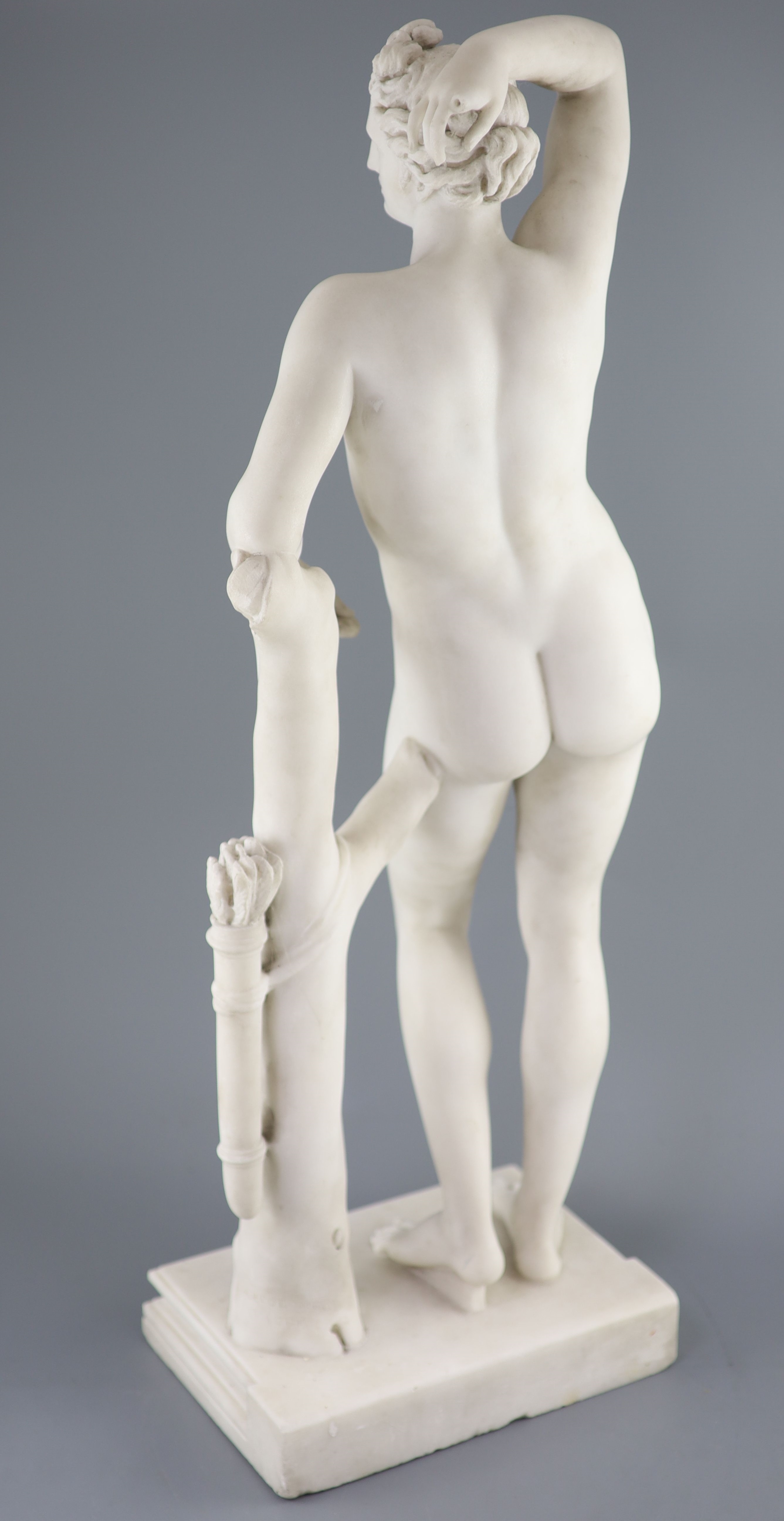 Bartolomeo Cavaceppi (1716-1799). A white marble figure after the Antique Medici Apollo (Apollino), height 28in., Provenance - A. T. Ar